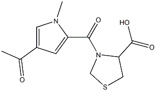 3-[(4-acetyl-1-methyl-1H-pyrrol-2-yl)carbonyl]-1,3-thiazolidine-4-carboxylic acid Struktur