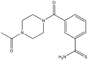 3-[(4-acetylpiperazin-1-yl)carbonyl]benzenecarbothioamide Struktur