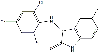 3-[(4-bromo-2,6-dichlorophenyl)amino]-5-methyl-2,3-dihydro-1H-indol-2-one Struktur