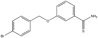 3-[(4-bromobenzyl)oxy]benzenecarbothioamide Struktur