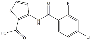 3-[(4-chloro-2-fluorobenzene)amido]thiophene-2-carboxylic acid Struktur