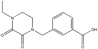 3-[(4-ethyl-2,3-dioxopiperazin-1-yl)methyl]benzoic acid Struktur