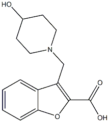 3-[(4-hydroxypiperidin-1-yl)methyl]-1-benzofuran-2-carboxylic acid Struktur