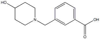 3-[(4-hydroxypiperidin-1-yl)methyl]benzoic acid Struktur