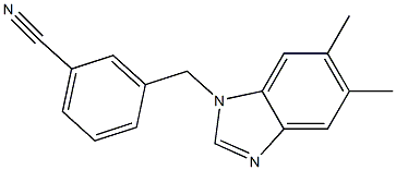 3-[(5,6-dimethyl-1H-1,3-benzodiazol-1-yl)methyl]benzonitrile Struktur