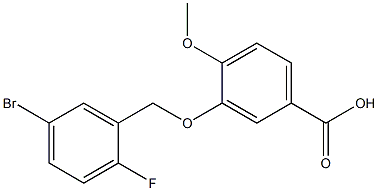 3-[(5-bromo-2-fluorophenyl)methoxy]-4-methoxybenzoic acid Struktur