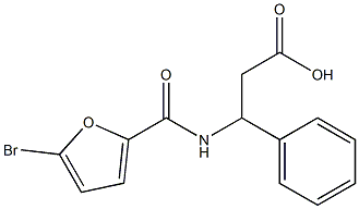 3-[(5-bromo-2-furoyl)amino]-3-phenylpropanoic acid Struktur