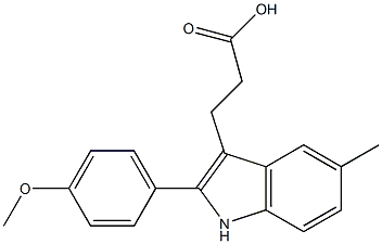 3-[2-(4-methoxyphenyl)-5-methyl-1H-indol-3-yl]propanoic acid Struktur