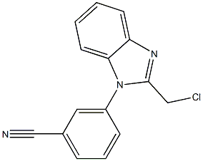 3-[2-(chloromethyl)-1H-1,3-benzodiazol-1-yl]benzonitrile Struktur