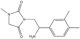 3-[2-amino-2-(3,4-dimethylphenyl)ethyl]-1-methylimidazolidine-2,4-dione Struktur