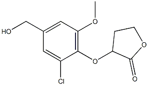 3-[2-chloro-4-(hydroxymethyl)-6-methoxyphenoxy]oxolan-2-one Struktur