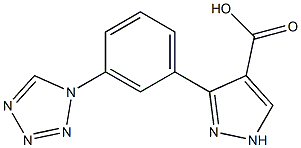 3-[3-(1H-1,2,3,4-tetrazol-1-yl)phenyl]-1H-pyrazole-4-carboxylic acid Struktur