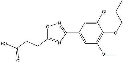 3-[3-(3-chloro-5-methoxy-4-propoxyphenyl)-1,2,4-oxadiazol-5-yl]propanoic acid Struktur