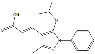 3-[3-methyl-1-phenyl-5-(propan-2-yloxy)-1H-pyrazol-4-yl]prop-2-enoic acid Struktur