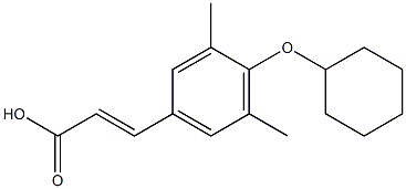 3-[4-(cyclohexyloxy)-3,5-dimethylphenyl]prop-2-enoic acid Struktur