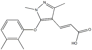 3-[5-(2,3-dimethylphenoxy)-1,3-dimethyl-1H-pyrazol-4-yl]prop-2-enoic acid Struktur