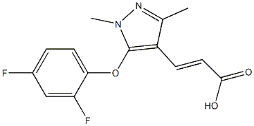 3-[5-(2,4-difluorophenoxy)-1,3-dimethyl-1H-pyrazol-4-yl]prop-2-enoic acid Struktur