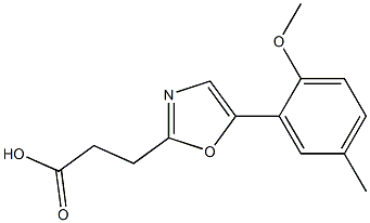 3-[5-(2-methoxy-5-methylphenyl)-1,3-oxazol-2-yl]propanoic acid Struktur