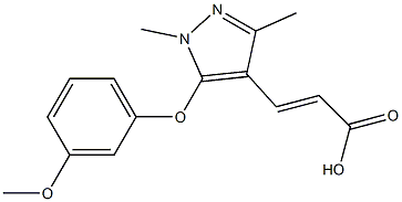 3-[5-(3-methoxyphenoxy)-1,3-dimethyl-1H-pyrazol-4-yl]prop-2-enoic acid Struktur