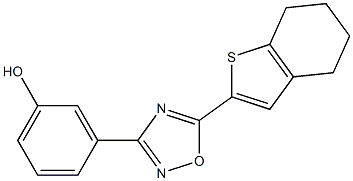 3-[5-(4,5,6,7-tetrahydro-1-benzothiophen-2-yl)-1,2,4-oxadiazol-3-yl]phenol Struktur