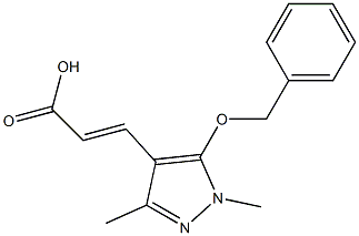 3-[5-(benzyloxy)-1,3-dimethyl-1H-pyrazol-4-yl]prop-2-enoic acid Struktur