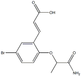 3-[5-bromo-2-(1-carbamoylethoxy)phenyl]prop-2-enoic acid Struktur