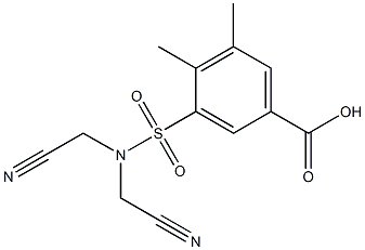 3-[bis(cyanomethyl)sulfamoyl]-4,5-dimethylbenzoic acid Struktur