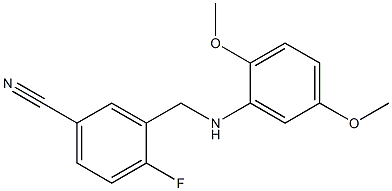 3-{[(2,5-dimethoxyphenyl)amino]methyl}-4-fluorobenzonitrile Struktur