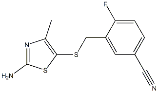 3-{[(2-amino-4-methyl-1,3-thiazol-5-yl)thio]methyl}-4-fluorobenzonitrile Struktur