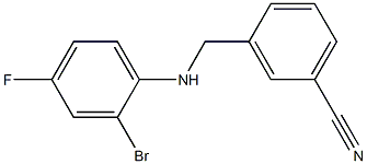 3-{[(2-bromo-4-fluorophenyl)amino]methyl}benzonitrile Struktur