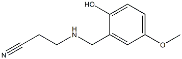 3-{[(2-hydroxy-5-methoxyphenyl)methyl]amino}propanenitrile Struktur