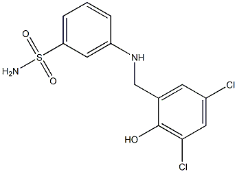 3-{[(3,5-dichloro-2-hydroxyphenyl)methyl]amino}benzene-1-sulfonamide Struktur