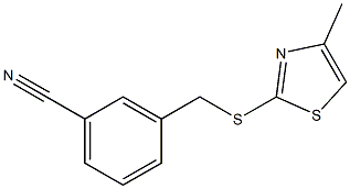 3-{[(4-methyl-1,3-thiazol-2-yl)sulfanyl]methyl}benzonitrile Struktur