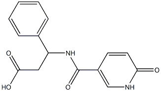 3-{[(6-oxo-1,6-dihydropyridin-3-yl)carbonyl]amino}-3-phenylpropanoic acid Struktur