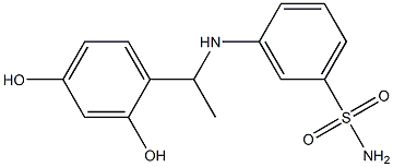 3-{[1-(2,4-dihydroxyphenyl)ethyl]amino}benzene-1-sulfonamide Struktur