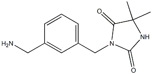 3-{[3-(aminomethyl)phenyl]methyl}-5,5-dimethylimidazolidine-2,4-dione Struktur