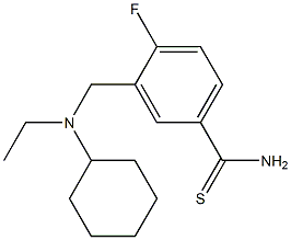 3-{[cyclohexyl(ethyl)amino]methyl}-4-fluorobenzene-1-carbothioamide Struktur