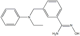 3-{[ethyl(phenyl)amino]methyl}-N'-hydroxybenzenecarboximidamide Struktur