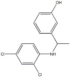 3-{1-[(2,4-dichlorophenyl)amino]ethyl}phenol Struktur