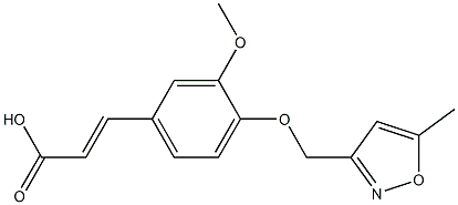 3-{3-methoxy-4-[(5-methyl-1,2-oxazol-3-yl)methoxy]phenyl}prop-2-enoic acid Struktur