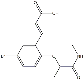 3-{5-bromo-2-[1-(methylcarbamoyl)ethoxy]phenyl}prop-2-enoic acid Struktur