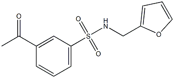 3-acetyl-N-(furan-2-ylmethyl)benzene-1-sulfonamide Struktur