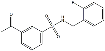 3-acetyl-N-[(2-fluorophenyl)methyl]benzene-1-sulfonamide Struktur