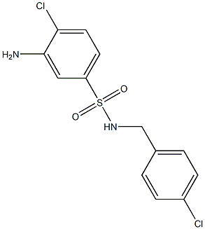 3-amino-4-chloro-N-[(4-chlorophenyl)methyl]benzene-1-sulfonamide Struktur