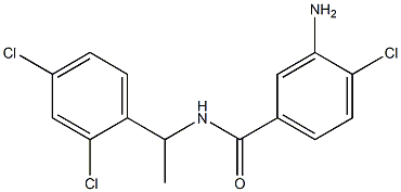 3-amino-4-chloro-N-[1-(2,4-dichlorophenyl)ethyl]benzamide Struktur