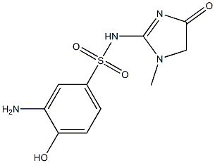 3-amino-4-hydroxy-N-(1-methyl-4-oxo-4,5-dihydro-1H-imidazol-2-yl)benzene-1-sulfonamide Struktur