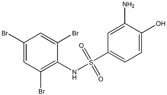 3-amino-4-hydroxy-N-(2,4,6-tribromophenyl)benzene-1-sulfonamide Struktur