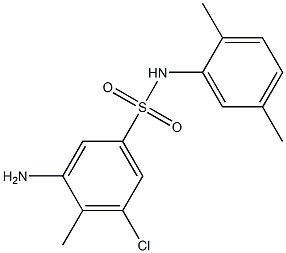 3-amino-5-chloro-N-(2,5-dimethylphenyl)-4-methylbenzene-1-sulfonamide Struktur