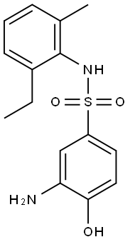 3-amino-N-(2-ethyl-6-methylphenyl)-4-hydroxybenzene-1-sulfonamide Struktur