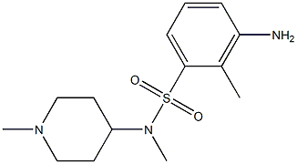 3-amino-N,2-dimethyl-N-(1-methylpiperidin-4-yl)benzene-1-sulfonamide Struktur